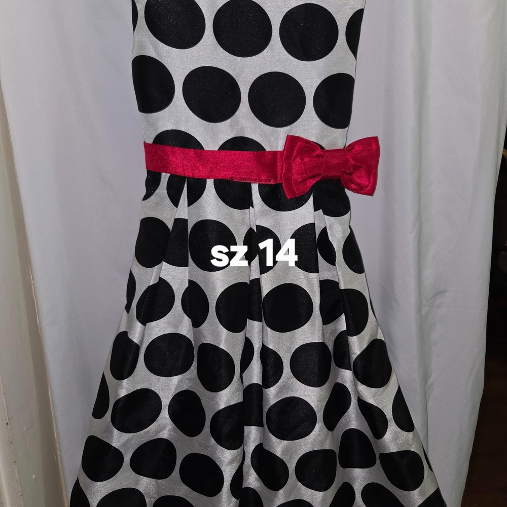 Polka Dot Dress with Red Bow